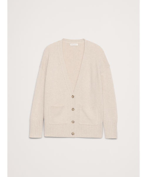 Banana Republic（バナナリパブリック）の「オーバーサイズ ボーイフレンド カシミヤカーディガン（カーディガン/ボレロ・レディース・ブラック/ベージュ・L/XS/M/S）」の8枚目の写真