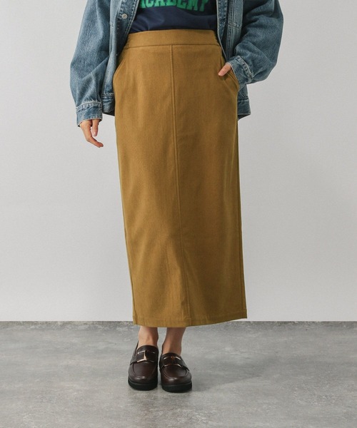 ✨美品✨45R✨コーデュロイ✨イージースカート✨KHAKI イージーケアコーデュロイスカート/575181（スカート）｜GLOBAL