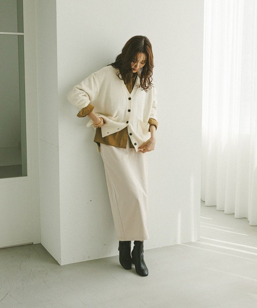 GLOBAL WORK（グローバルワーク）の「イージーケアコーデュロイスカート/575181（スカート・レディース・ブラウン系その他6/グレー系その他/ダークブラウン/ダークグレー/ベージュ系その他3/ワインレッド・SMALL/LARGE/MEDIUM）」の14枚目の写真