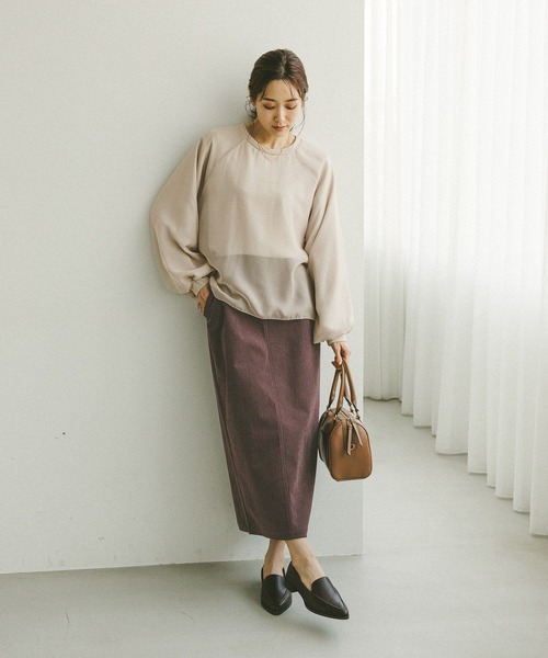 GLOBAL WORK（グローバルワーク）の「イージーケアコーデュロイスカート/575181（スカート・レディース・ブラウン系その他6/グレー系その他/ダークブラウン/ダークグレー/ベージュ系その他3/ワインレッド・SMALL/LARGE/MEDIUM）」の13枚目の写真