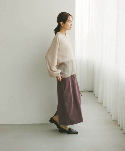 GLOBAL WORK（グローバルワーク）の「イージーケアコーデュロイスカート/575181（スカート・レディース・ブラウン系その他6/グレー系その他/ダークブラウン/ダークグレー/ベージュ系その他3/ワインレッド・SMALL/LARGE/MEDIUM）」の7枚目の写真