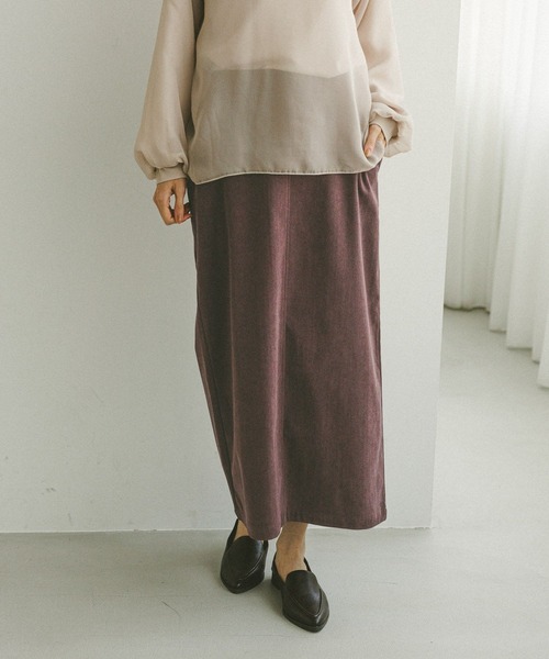 GLOBAL WORK（グローバルワーク）の「イージーケアコーデュロイスカート/575181（スカート・レディース・ブラウン系その他6/グレー系その他/ダークブラウン/ダークグレー/ベージュ系その他3/ワインレッド・SMALL/LARGE/MEDIUM）」の8枚目の写真