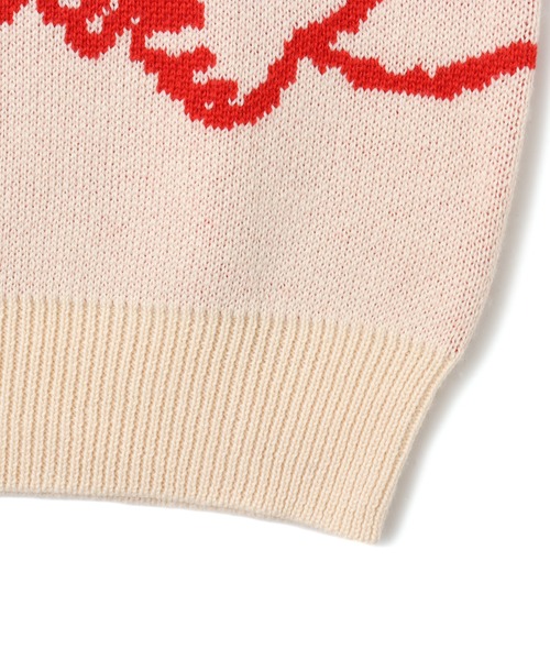 ももサマ☆ Pois knit best ピンク Pink Color Soft Knit Cardigan with Braid Trim