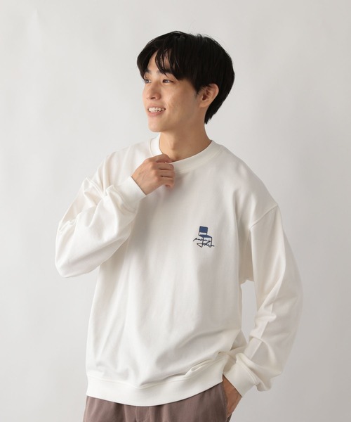 GLOBAL WORK（グローバルワーク）の「ソフトタッチスウェット/ロゴ/580798（スウェット・メンズ・ブラック/カーキ/ワインレッド/グレー/グレー系その他4/ホワイト・SMALL/MEDIUM/LARGE/X-LARGE）」の2枚目の写真