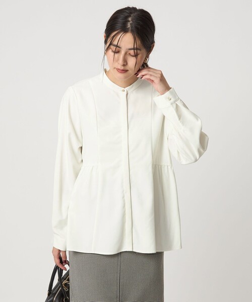 セール】スタンドカラー ペプラム ブラウス（シャツ/ブラウス）｜green