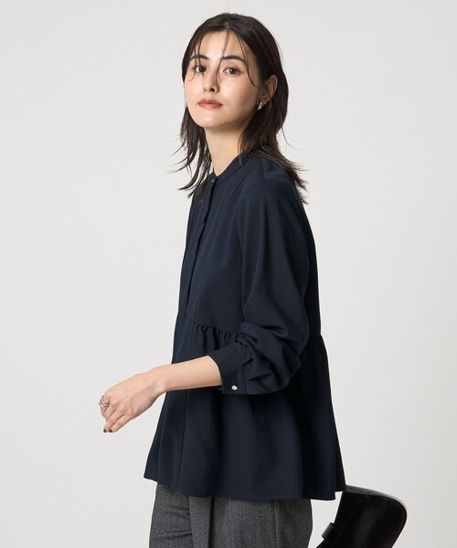 タオ　コムデギャルソン　スタンドカラー切り替えぺプラムブラウス タオコムデギャルソンスタンドカラー切り替えぺプラムブラウス