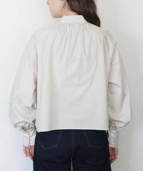 ZOZOMARKET(ゾゾマーケット)の「ラグランバンドカラークロップドブラウス-ZOZOMARKET by ハヤシアンナ(シャツ/ブラウス・レディース・ライトベージュ・マルチサイズ)」の4枚目の写真