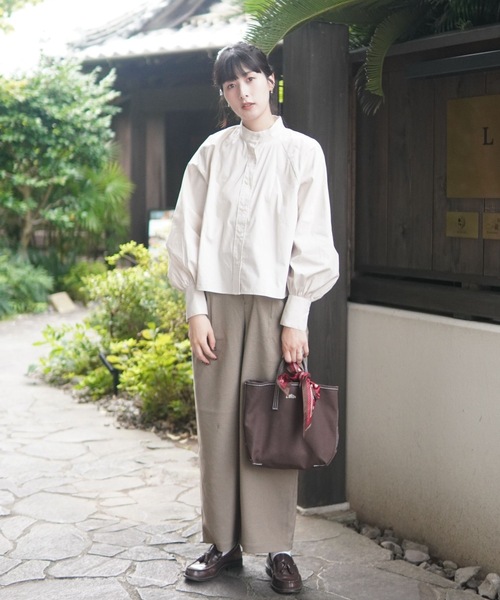 ZOZOMARKET(ゾゾマーケット)の「ラグランバンドカラークロップドブラウス-ZOZOMARKET by ハヤシアンナ(シャツ/ブラウス・レディース・ライトベージュ・マルチサイズ)」の8枚目の写真