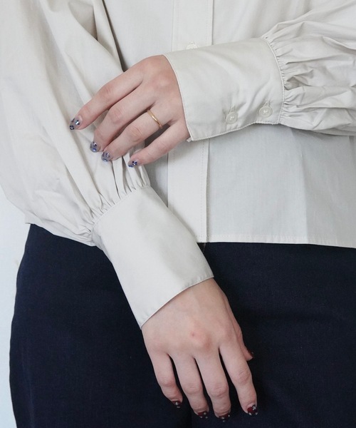 ZOZOMARKET(ゾゾマーケット)の「ラグランバンドカラークロップドブラウス-ZOZOMARKET by ハヤシアンナ(シャツ/ブラウス・レディース・ライトベージュ・マルチサイズ)」の7枚目の写真