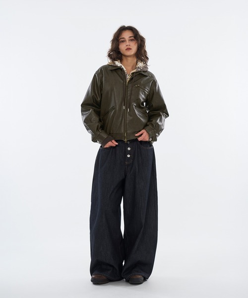 WISH FOR EVER ヴィンテージライクショートブルゾン VINTAGE LIKE SHORT BLOUSON / ヴィンテージライクショートブルゾン