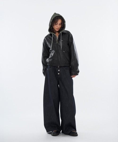 美品★deuxieme classe/short ブルゾン(BLACK) Deuxieme Classe（ドゥーズィエムクラス）の「ナイロン フルジップ