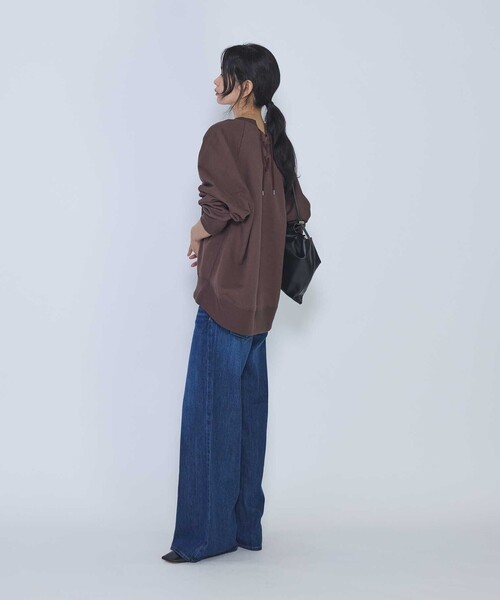 1er Arrondissement(プルミエアロンディスモン)の「【WEB限定カラーあり】<SOLto (ソルト)>レースアップスウェット(スウェット・レディース・ブラウン系/ブルー系その他5/ダークネイビー/ブラウン・M)」の10枚目の写真