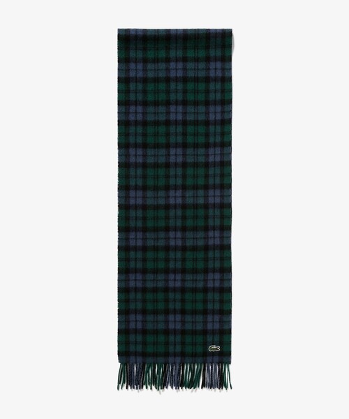 LACOSTE（ラコステ）の「メリノウールチェックマフラー（マフラー・メンズ・ネイビー/ブラック・FREE）」の4枚目の写真