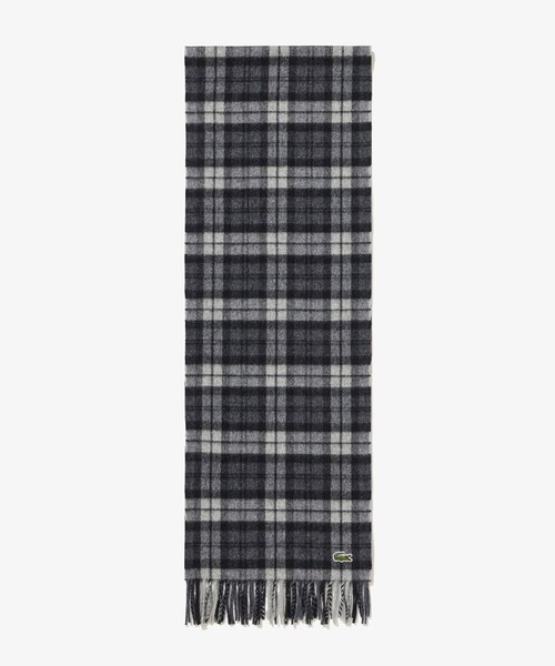 LACOSTE（ラコステ）の「メリノウールチェックマフラー（マフラー・メンズ・ネイビー/ブラック・FREE）」の9枚目の写真