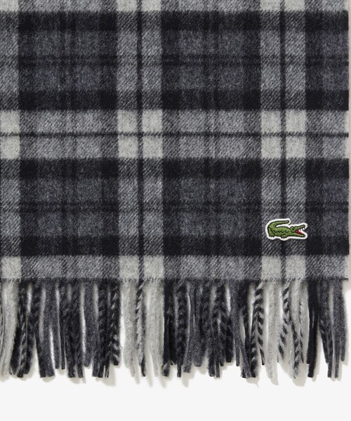 LACOSTE（ラコステ）の「メリノウールチェックマフラー（マフラー・メンズ・ネイビー/ブラック・FREE）」の10枚目の写真