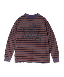GENTIL/ジャンティー マルチボーダー モックネック ロンTEE