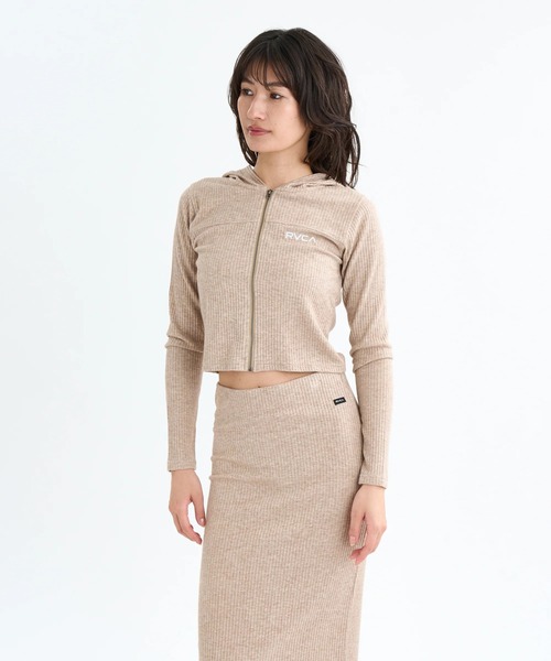 RVCA（ルーカ）の「RVCA レディース SLIM ZIP HOODIE セーター 【2025年秋冬モデル】 @autumn/ルーカ自ップアップパーカー・フーディー（ニット/セーター・レディース・ブラック/マルチ/グレー系その他・SMALL/MEDIUM/LARGE）」の3枚目の写真