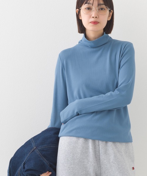 OMNES(オムネス)の「テレコタートルネック ロングスリーブ トップス(Tシャツ/カットソー・レディース・ブルー/ブラック/ホワイト/イエロー・FREE)」の22枚目の写真