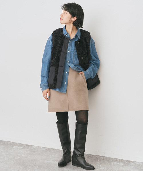 セール】《追加》メルトンAラインミニスカート（スカート）｜Spick