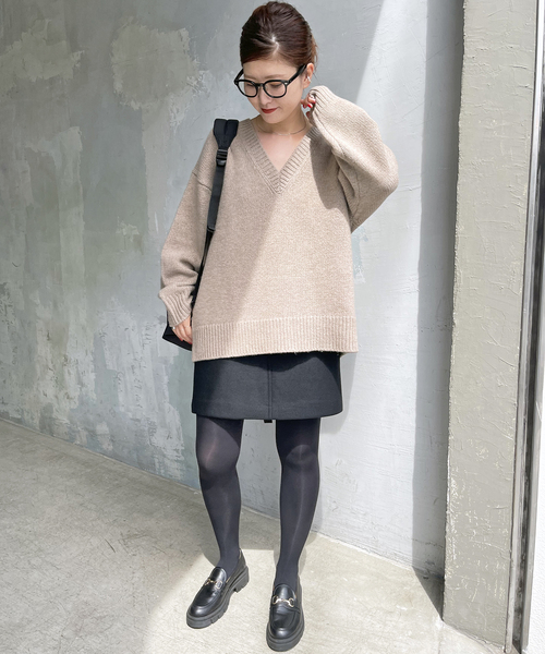 Spick & Span（スピックアンドスパン）の「《追加》メルトンAラインミニスカート（スカート・レディース・ベージュ/ブラック/チャコールグレー・36/38）」の6枚目の写真