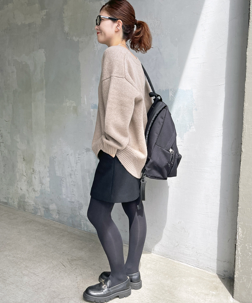 Spick & Span（スピックアンドスパン）の「《追加》メルトンAラインミニスカート（スカート・レディース・ベージュ/ブラック/チャコールグレー・36/38）」の5枚目の写真