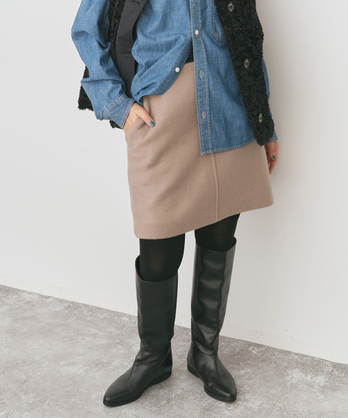 Spick and Span メルトンAラインミニスカート　サイズ３６ Spick & Span（スピックアンドスパン）の「メルトンAラインミニ