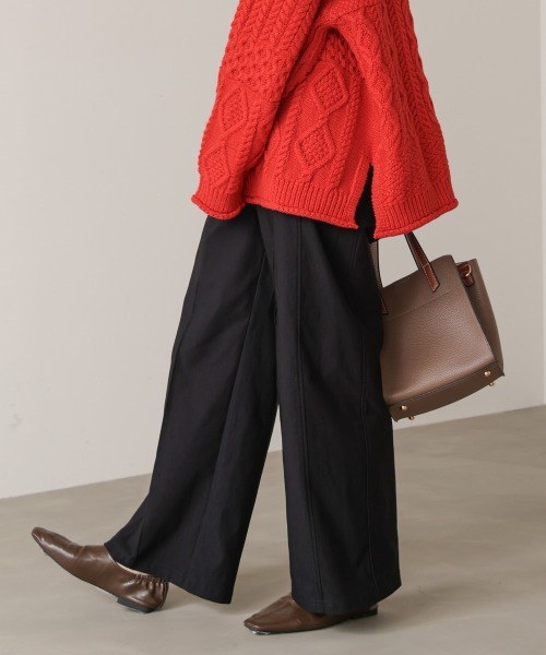 Bou Jeloud（ブージュルード）の「【38・40サイズ展開】HAKIYASE裏起毛ワイドパンツ（その他パンツ・レディース・インディゴブルー/ブラック/オフホワイト/ホワイト/ベージュ・38/40）」の4枚目の写真