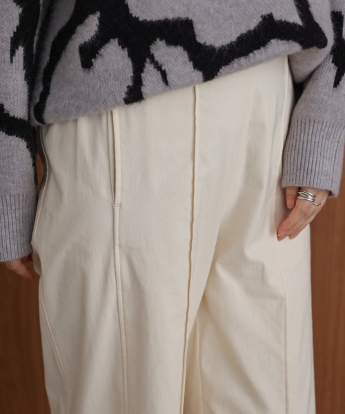 Bou Jeloud（ブージュルード）の「【38・40サイズ展開】HAKIYASE裏起毛ワイドパンツ（その他パンツ・レディース・インディゴブルー/ブラック/オフホワイト/ホワイト/ベージュ・38/40）」の14枚目の写真