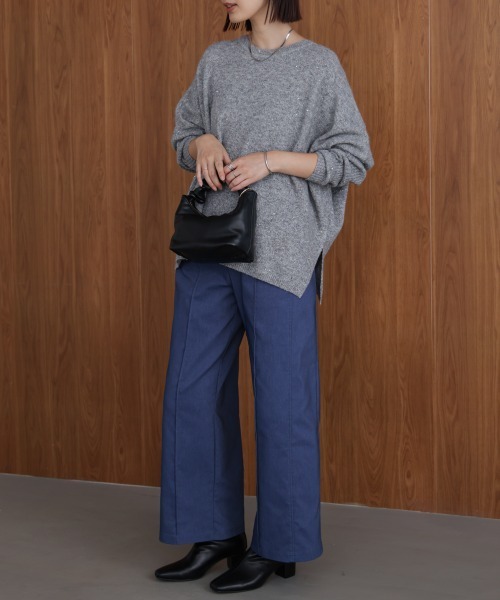 Bou Jeloud（ブージュルード）の「【38・40サイズ展開】HAKIYASE裏起毛ワイドパンツ（その他パンツ・レディース・インディゴブルー/ブラック/オフホワイト/ホワイト/ベージュ・38/40）」の17枚目の写真