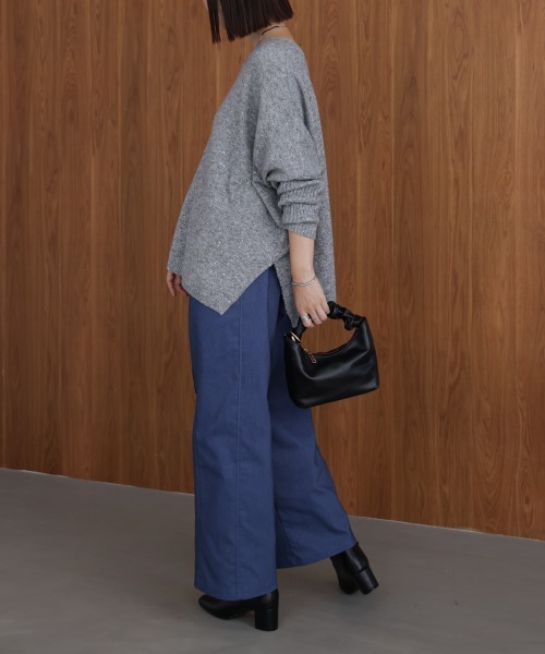 Bou Jeloud（ブージュルード）の「【38・40サイズ展開】HAKIYASE裏起毛ワイドパンツ（その他パンツ・レディース・インディゴブルー/ブラック/オフホワイト/ホワイト/ベージュ・38/40）」の18枚目の写真