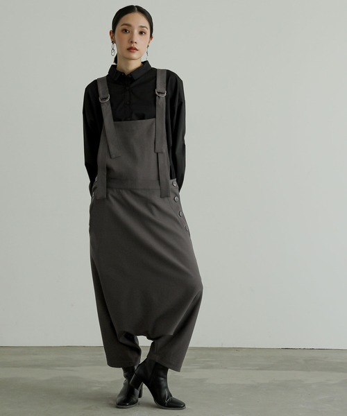 n'OrLABEL（ノアールレーベル）の「『サルエルサロペット』（サロペット/オーバーオール・レディース・チャコール/ブラック・1/2）」の5枚目の写真