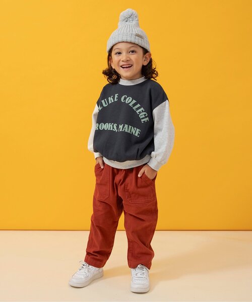 BREEZE（ブリーズ）の「ビッグ梵天ニット帽（ニットキャップ/ビーニー・キッズ・ライトグレー/ネイビー/レモンイエロー・50/54/58）」の9枚目の写真