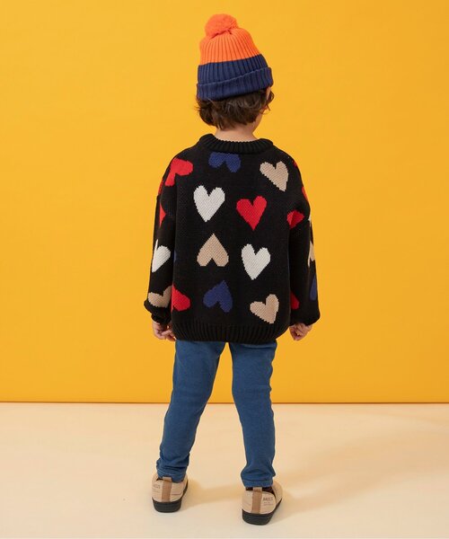 BREEZE（ブリーズ）の「ビッグ梵天ニット帽（ニットキャップ/ビーニー・キッズ・ライトグレー/ネイビー/レモンイエロー・50/54/58）」の12枚目の写真