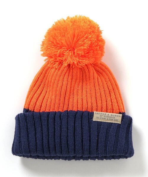 BREEZE（ブリーズ）の「ビッグ梵天ニット帽（ニットキャップ/ビーニー・キッズ・ライトグレー/ネイビー/レモンイエロー・50/54/58）」の19枚目の写真