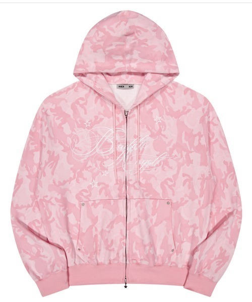NIIER NOR(ニアノア)の「A'GEM/9 × .kom 『NIIER NOR/ニアノア』 BA CAMOUFLAGE HOOD ZIP-UP/カモフラージュデザイン ジップアップパーカー(パーカー・レディース・グレー/ピンク・FREE)」の15枚目の写真