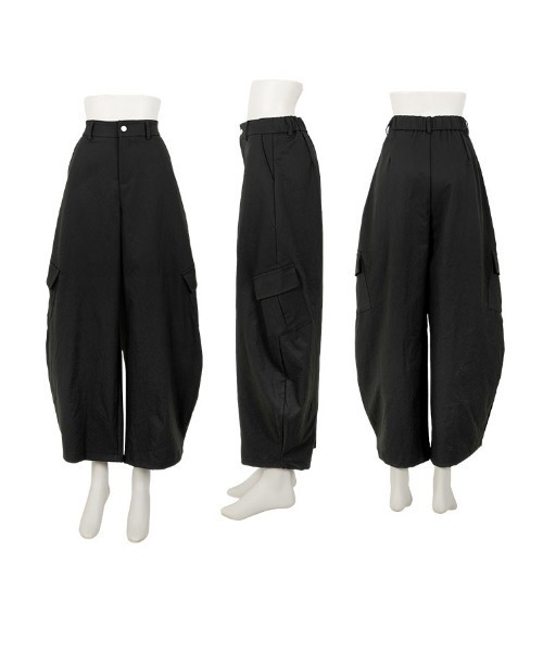 KOBE LETTUCE(コウベレタス)の「ミニポーチベルト付きカーゴカーブパンツ(カーゴパンツ・レディース・ブラック/ブラウン系/ネイビー・M)」の8枚目の写真