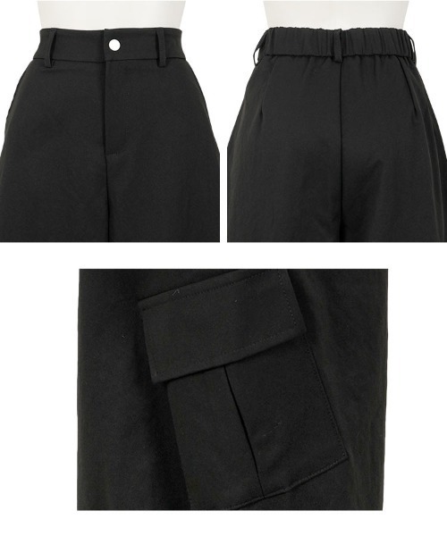 KOBE LETTUCE(コウベレタス)の「ミニポーチベルト付きカーゴカーブパンツ(カーゴパンツ・レディース・ブラック/ブラウン系/ネイビー・M)」の9枚目の写真