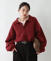 RAGEBLUE(CWu[)Relax Fit WOOLY Knit Polo bNXtBbg E[[jbg|(|Vc)