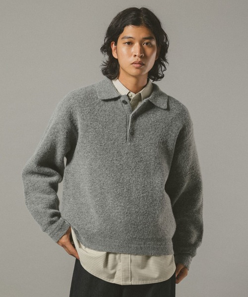 RAGEBLUE（レイジブルー）の「Relax Fit WOOLY Knit Polo リラックスフィット ウーリーニットポロ（ポロシャツ・メンズ・レッド/グレー/ブラウン/ブラック/ベージュ・LARGE/MEDIUM/SMALL）」の13枚目の写真