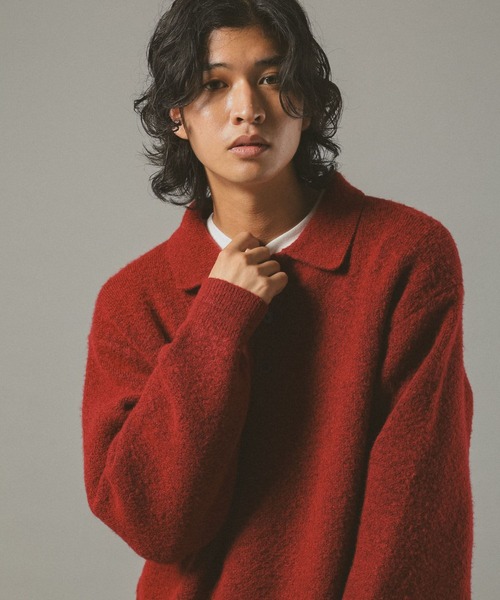 RAGEBLUE（レイジブルー）の「Relax Fit WOOLY Knit Polo リラックスフィット ウーリーニットポロ（ポロシャツ・メンズ・レッド/グレー/ブラウン/ブラック/ベージュ・LARGE/MEDIUM/SMALL）」の22枚目の写真