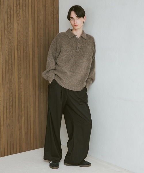 RAGEBLUE（レイジブルー）の「Relax Fit WOOLY Knit Polo リラックスフィット ウーリーニットポロ（ポロシャツ・メンズ・レッド/グレー/ブラウン/ブラック/ベージュ・LARGE/MEDIUM/SMALL）」の7枚目の写真