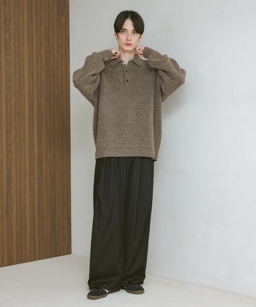 RAGEBLUE（レイジブルー）の「Relax Fit WOOLY Knit Polo リラックスフィット ウーリーニットポロ（ポロシャツ・メンズ・レッド/グレー/ブラウン/ブラック/ベージュ・LARGE/MEDIUM/SMALL）」の8枚目の写真