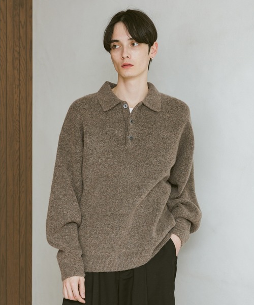 RAGEBLUE（レイジブルー）の「Relax Fit WOOLY Knit Polo リラックスフィット ウーリーニットポロ（ポロシャツ・メンズ・レッド/グレー/ブラウン/ブラック/ベージュ・LARGE/MEDIUM/SMALL）」の11枚目の写真