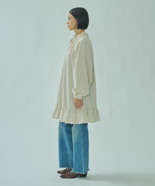 ROSE BUD(ローズバッド)の「FRILL DRESS(ワンピース・レディース・ブルー/オフホワイト・ONE SIZE)」の11枚目の写真