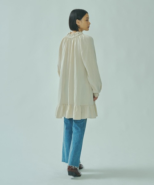 ROSE BUD(ローズバッド)の「FRILL DRESS(ワンピース・レディース・ブルー/オフホワイト・ONE SIZE)」の12枚目の写真