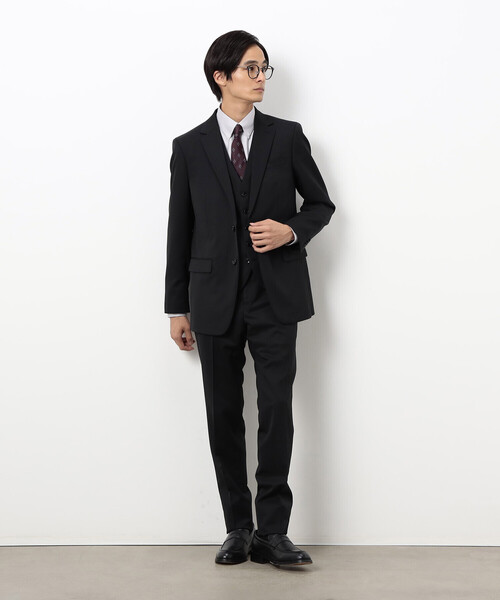 COMME CA ISM(コムサイズム)の「【セットアップ対応】ポリエステル ウール ギャバ ベスト(スーツベスト・メンズ・ネイビー/ブラック・MEDIUM/SMALL/X-LARGE/LARGE)」の4枚目の写真