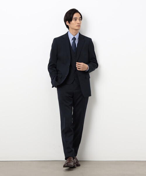 COMME CA ISM(コムサイズム)の「【セットアップ対応】ポリエステル ウール ギャバ ベスト(スーツベスト・メンズ・ネイビー/ブラック・MEDIUM/SMALL/X-LARGE/LARGE)」の7枚目の写真