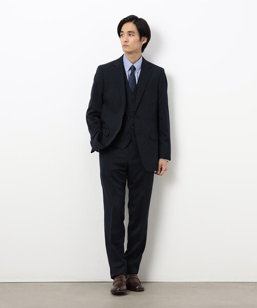 COMME CA ISM(コムサイズム)の「【セットアップ対応】ポリエステル ウール ギャバ ベスト(スーツベスト・メンズ・ネイビー/ブラック・MEDIUM/SMALL/X-LARGE/LARGE)」の8枚目の写真