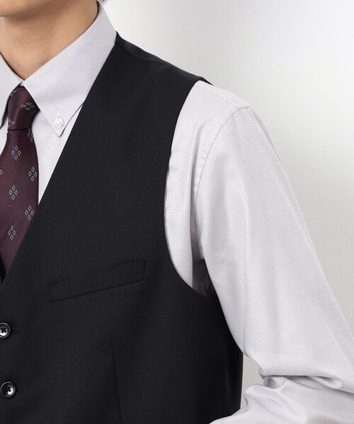 COMME CA ISM(コムサイズム)の「【セットアップ対応】ポリエステル ウール ギャバ ベスト(スーツベスト・メンズ・ネイビー/ブラック・MEDIUM/SMALL/X-LARGE/LARGE)」の17枚目の写真