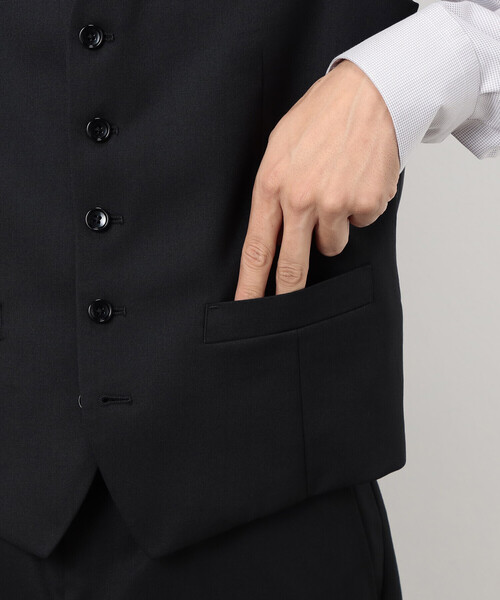 COMME CA ISM(コムサイズム)の「【セットアップ対応】ポリエステル ウール ギャバ ベスト(スーツベスト・メンズ・ネイビー/ブラック・MEDIUM/SMALL/X-LARGE/LARGE)」の18枚目の写真